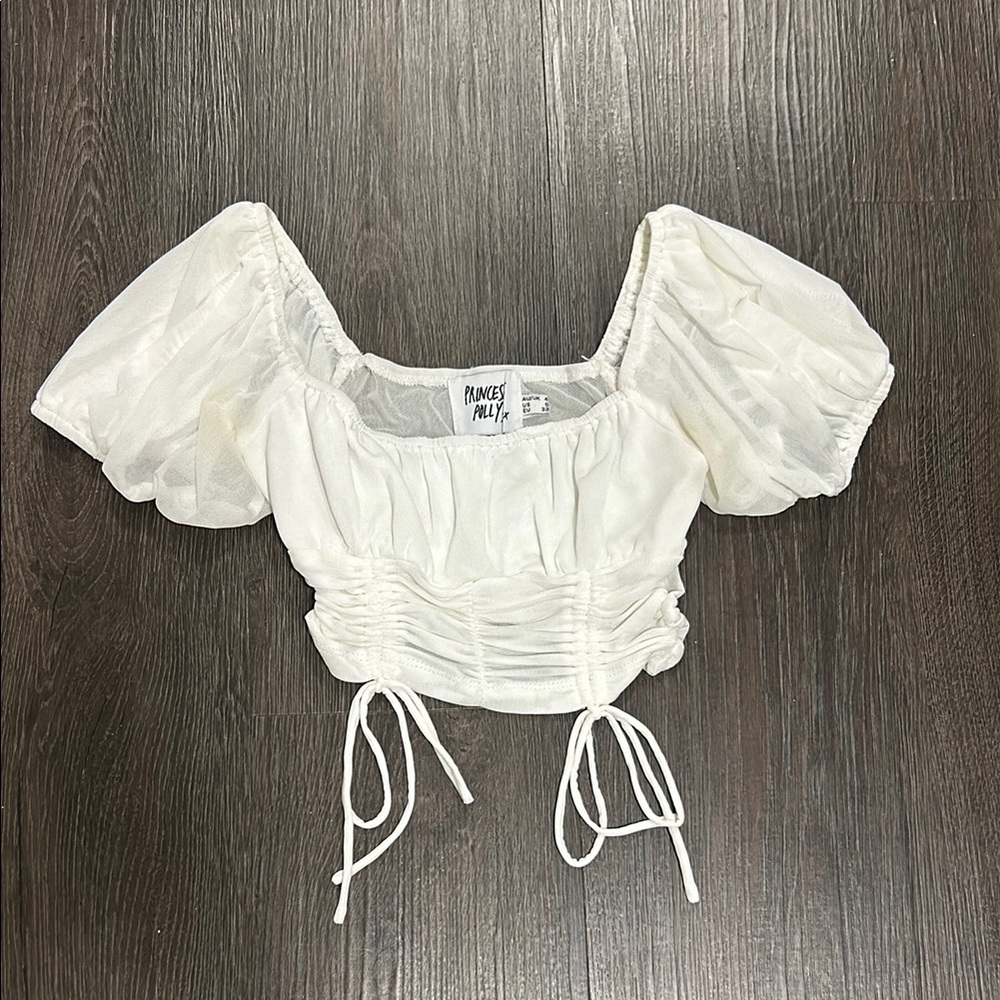 Princess Polly White Crop Top